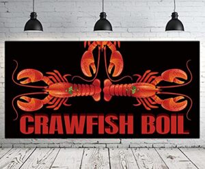 large crawfish boil sign banner | crawfish boil party supplies decorations | crawfish boil party photography backdrop background | indoor outdoor use – 6.6 x 3.3 ft