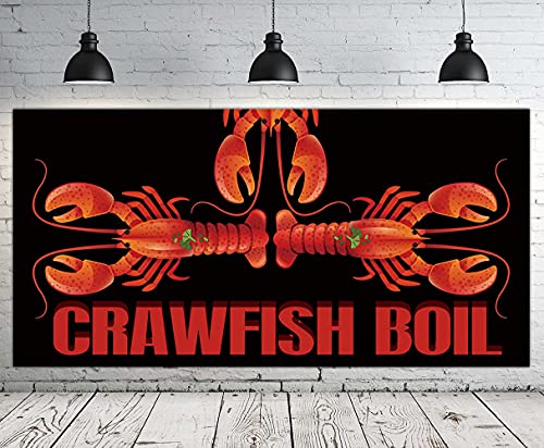 Large Crawfish Boil Sign Banner | Crawfish Boil Party Supplies Decorations | Crawfish Boil Party Photography Backdrop Background | Indoor Outdoor Use - 6.6 x 3.3 FT