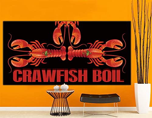 Large Crawfish Boil Sign Banner | Crawfish Boil Party Supplies Decorations | Crawfish Boil Party Photography Backdrop Background | Indoor Outdoor Use - 6.6 x 3.3 FT