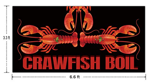 Large Crawfish Boil Sign Banner | Crawfish Boil Party Supplies Decorations | Crawfish Boil Party Photography Backdrop Background | Indoor Outdoor Use - 6.6 x 3.3 FT