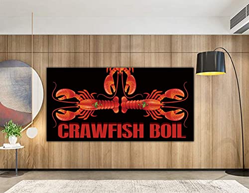 Large Crawfish Boil Sign Banner | Crawfish Boil Party Supplies Decorations | Crawfish Boil Party Photography Backdrop Background | Indoor Outdoor Use - 6.6 x 3.3 FT