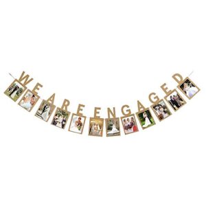 we are engaged photo banner for engagement party decorations, wedding party sign, kraft paper color bridal shower party supplies