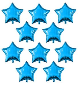 18″ star balloons foil balloons mylar balloons for party decorations party supplies, blue, 10 pieces