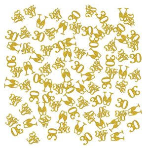 Halodete 30th Birthday Confetti - Dirty 30 Party Table Decorations - Adult Birthday Confetti - Happy 30th Anniversary Table Scatter Confetti Decorations - Gold Glitter, 120pcs