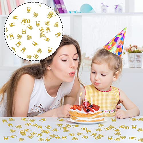 Halodete 30th Birthday Confetti - Dirty 30 Party Table Decorations - Adult Birthday Confetti - Happy 30th Anniversary Table Scatter Confetti Decorations - Gold Glitter, 120pcs