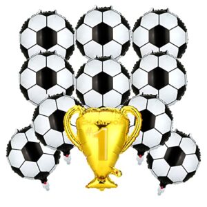 Soccer Party Decorations, 11 PCS Soccer Balloons Foil Trophy Balloon for Soccer Themed Birthday Party Supplies Decorations