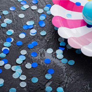 Tissue Paper Confetti Circle Dots for Table Wedding Birthday Party Decoration, 1cm in Diameter (navy blue,turquoise blue,light blue,60 grams)