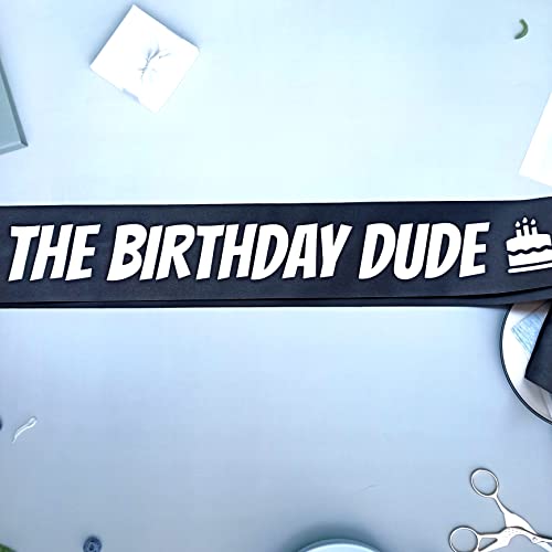 Birthday Dude Sash for Birthday Boy, Birthday Sash for Men, Birthday Party Decorations and Supplies for Boys, Birthday Gifts for Husband, Boyfriend, Son, Brother