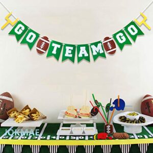 game day football party banners – felt pennant bunting, green hanging garland for sports themed birthday decorations pub wall table décor, gifts 50 colorful drinking straws with 24 toppers