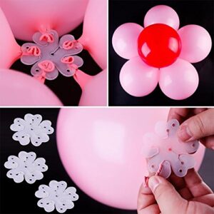 Kissmi 100 Pcs Flower Shape Balloon Clips Holder,for Wedding BirthdayParty Decoration