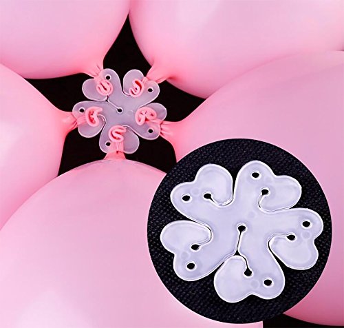 Kissmi 100 Pcs Flower Shape Balloon Clips Holder,for Wedding BirthdayParty Decoration