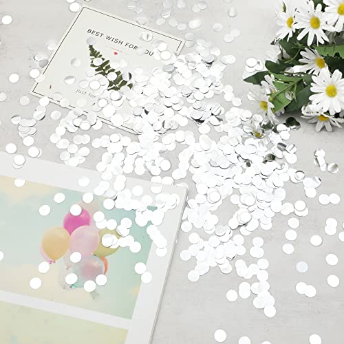 Silver Confetti 10mm Paper Confetti Circles for Party Wedding Decoration 3000 pcs