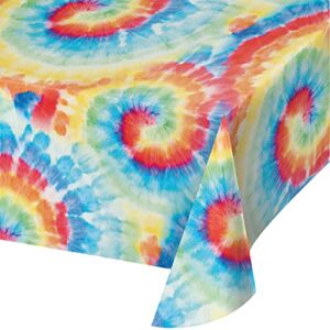 tie dye swirl plastic tablecloth, 1 ct