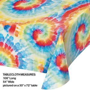 Tie Dye Swirl Plastic Tablecloth, 1 ct