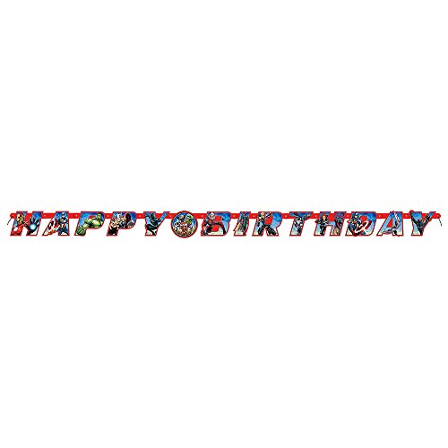 Birthday Jointed Banner - 6.5', Avengers, 1 Pc