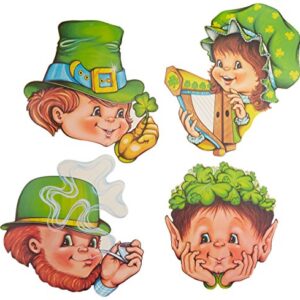 Beistle Leprechaun St. Patrick's Day Cutouts-4 Pcs, Multicolored