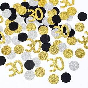 120 Pieces Number 30 Glitter Table Confetti for Her 30th Birthday Anniversary Party Supplies Table Decoration