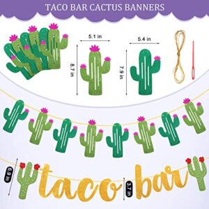 39 Pcs Taco Bar Decorations Fiesta Party Set Serape Table Runner Taco Bar Cactus Banner Garland Fiesta Paper Fan Mexicano Picado Banner Party Decor for Mexican Cinco De Mayo Party Supplies(Purple)