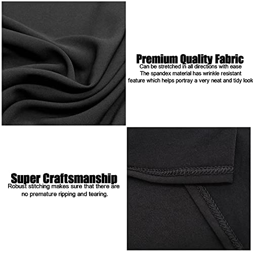 SUNTQ Fitted Table Covers-2 Pack 6ft Black ,for Table Universal Fitted Stretch Tablecloth for Party, Banquet, Wedding and Events