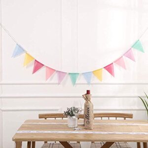 ToBeIT 48Pcs Triangle Flags Pendant Banners Imitated Burlap Multicolor Fabric Triangle Flag Bunting for Party and Festival Hanging Decoration Triangle Flags Banner