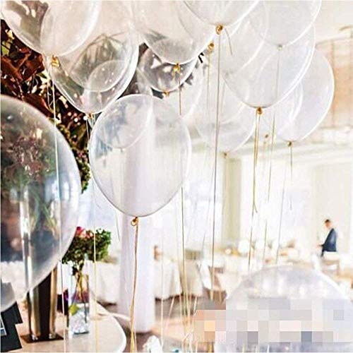 100pcs Clear Balloons - 10" Clear Latex Balloons Round - Helium Transparent Balloons for Wedding Birthday Baby Shower Party Festival Under the Sea Themed Party Decorations