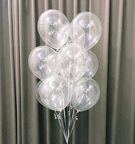 100pcs Clear Balloons - 10" Clear Latex Balloons Round - Helium Transparent Balloons for Wedding Birthday Baby Shower Party Festival Under the Sea Themed Party Decorations