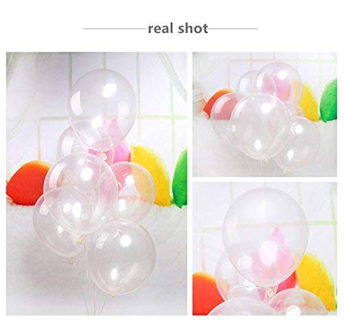 100pcs Clear Balloons - 10" Clear Latex Balloons Round - Helium Transparent Balloons for Wedding Birthday Baby Shower Party Festival Under the Sea Themed Party Decorations