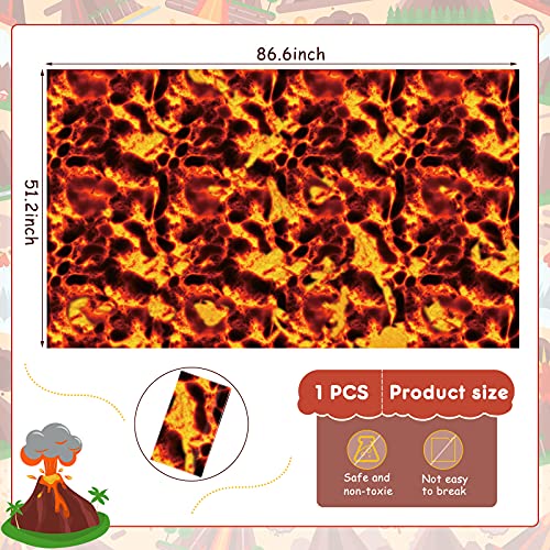 Lava Tablecloth Volcano Decorations Halloween Plastic Table Covers Lava Party Supplies Volcano Tablecloth Fire Table Covers Waterproof Oil Resistant Tablecloth for Home Party Decor (1 Piece)