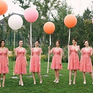 Fonder Mols 2pcs 36 inch Rose Gold Giant Round Balloons with Tassels Garland Tail for Wedding Baby Shower Event & Party Supplies