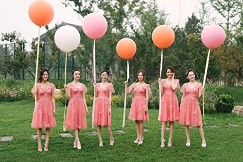 Fonder Mols 2pcs 36 inch Rose Gold Giant Round Balloons with Tassels Garland Tail for Wedding Baby Shower Event & Party Supplies