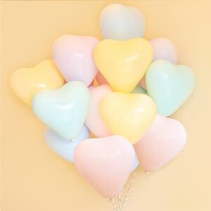 50 pcs colorful heart balloons valentine’s day balloons, heart shape balloons decorations for birthday party valentines graduation wedding anniversary (colorful)