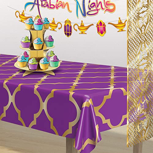 Beistle 2 Piece Plastic Rectangular Arabian Nights Theme Lattice Table Covers Moroccon Tableware