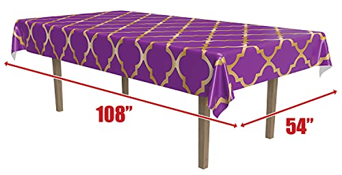 Beistle 2 Piece Plastic Rectangular Arabian Nights Theme Lattice Table Covers Moroccon Tableware