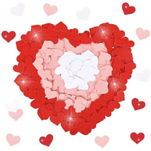 whaline 300pcs valentine’s day confetti red white pink heart paper confetti heart shaped table confetti decorations for valentine’s day wedding graduations birthday party table decorations