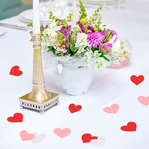 Whaline 300Pcs Valentine's Day Confetti Red White Pink Heart Paper Confetti Heart Shaped Table Confetti Decorations for Valentine's Day Wedding Graduations Birthday Party Table Decorations