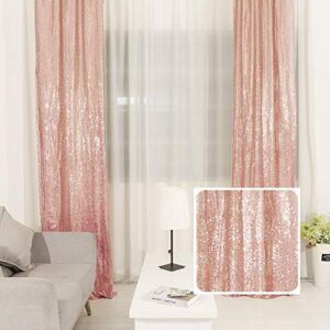trlyc rose gold sequin backdrop curtains 2 panels 2x8ft glitter rose gold curtains decoration for wedding dirthday party christmas