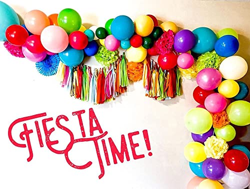 16.3Feet Fiesta Balloons Garland Arch Kit for Mexican Theme Party Rainbow Birthday Birthday Bridal Shower Baby Shower Graduation Party Decorations