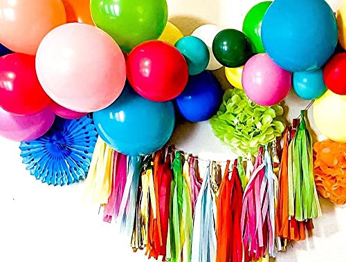 16.3Feet Fiesta Balloons Garland Arch Kit for Mexican Theme Party Rainbow Birthday Birthday Bridal Shower Baby Shower Graduation Party Decorations