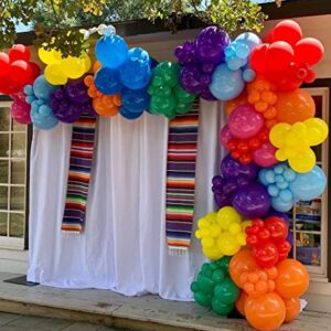 16.3Feet Fiesta Balloons Garland Arch Kit for Mexican Theme Party Rainbow Birthday Birthday Bridal Shower Baby Shower Graduation Party Decorations