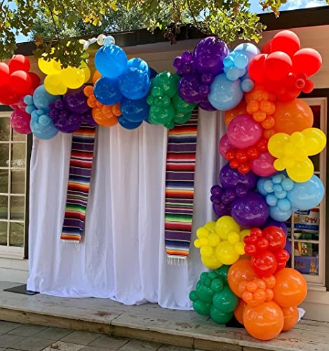 16.3Feet Fiesta Balloons Garland Arch Kit for Mexican Theme Party Rainbow Birthday Birthday Bridal Shower Baby Shower Graduation Party Decorations