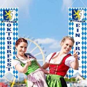 Oktoberfest Decorations Bavarian Check Flag Oktoberfest Banner Sign Oktoberfest Porch Welcome Banner Sign for German Theme Party Oktoberfest Parade Decoration Beer Festival Party Accessories