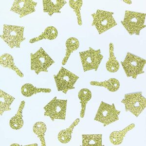 100 counts new home confetti house and key shaped paper diecut for table decorating