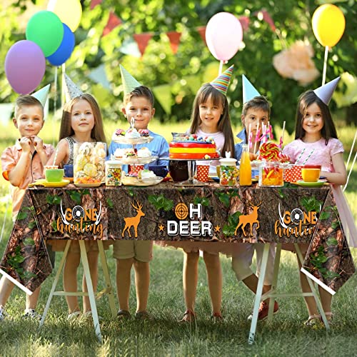 Hunting Tablecloths Hunting Party Decorations Camo Table Covers Hunting Party Supplies Plastic Hunting Table Decorations for Hunting Camo Birthday Baby Shower Party Supplies (1 Piece)