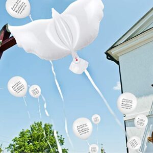 Skylety 40 Pcs Funeral Balloons Set, 10 Pcs Peace Dove Balloons White Memorial Balloons and 30 Pcs White Funeral Balloons to Release for Condolence Funeral Anniversary Memorial Services