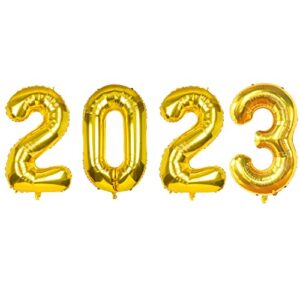 40 inch 2023 gold foil number balloons for 2023 new year eve festival party supplies graduation decorations (four numbers)