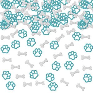ambishi 120pcs paw print & bone shape confetti, doggy birthday party table scatter decorations, pet dog birthday party supplies, theme kids birthday/baby shower/wedding party confetti photo booth props