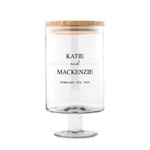 weddingstar personalized glass wedding wishes guest book jar – classic couple