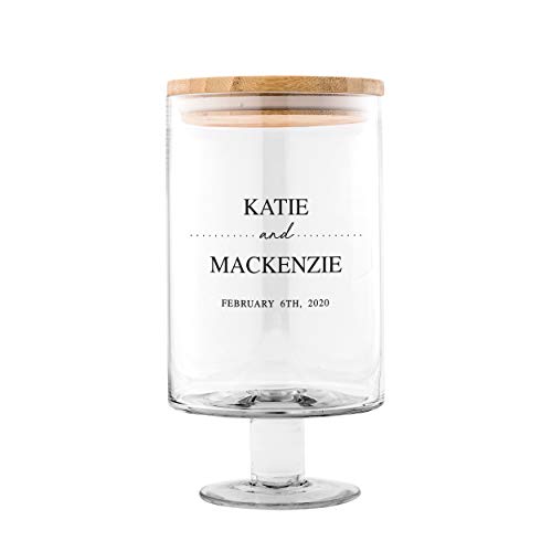 WEDDINGSTAR Personalized Glass Wedding Wishes Guest Book Jar - Classic Couple