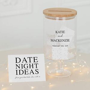 WEDDINGSTAR Personalized Glass Wedding Wishes Guest Book Jar - Classic Couple