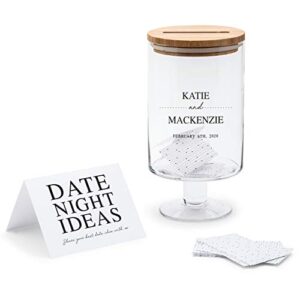 WEDDINGSTAR Personalized Glass Wedding Wishes Guest Book Jar - Classic Couple